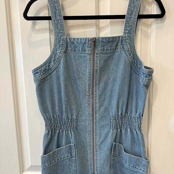 Madewell Denim Zip Smock-Waist Jumpsuit in Baisley Wash Size M - Picture 10 of 11